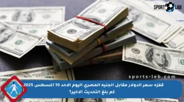 قفزة سعر الدولار مقابل الجنيه المصري اليوم الأحد 10 أغسطس 2025.. كم بلغ التحديث الأخير؟